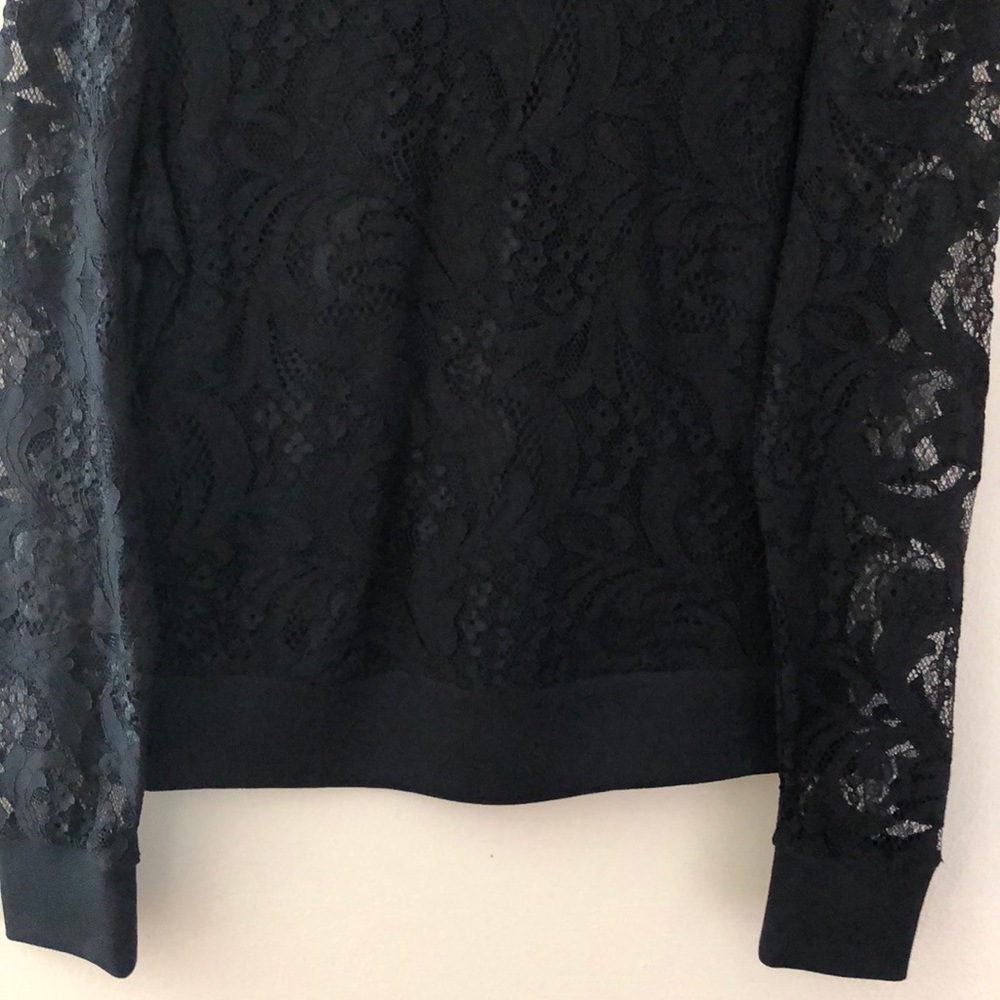 Worthington Long Sleeve Lace Sweatshirt - Picture 4 of 6
